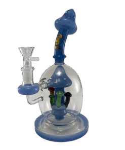 Bong de Vidro ABDZ Gold Mushroom Colors J Blue Pq