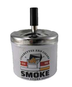 Cinzeiro de Metal C/Tampa Giratória Cigarro